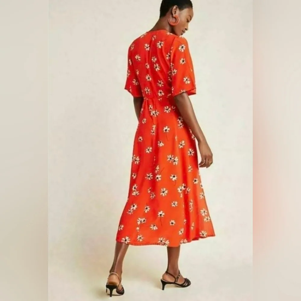 ❤️ NWOT! FAITHFULL THE BRAND × ANTHROPOLOGIE RIVERA FLORAL WRAP MIDI DRESS, S - Picture 3 of 12